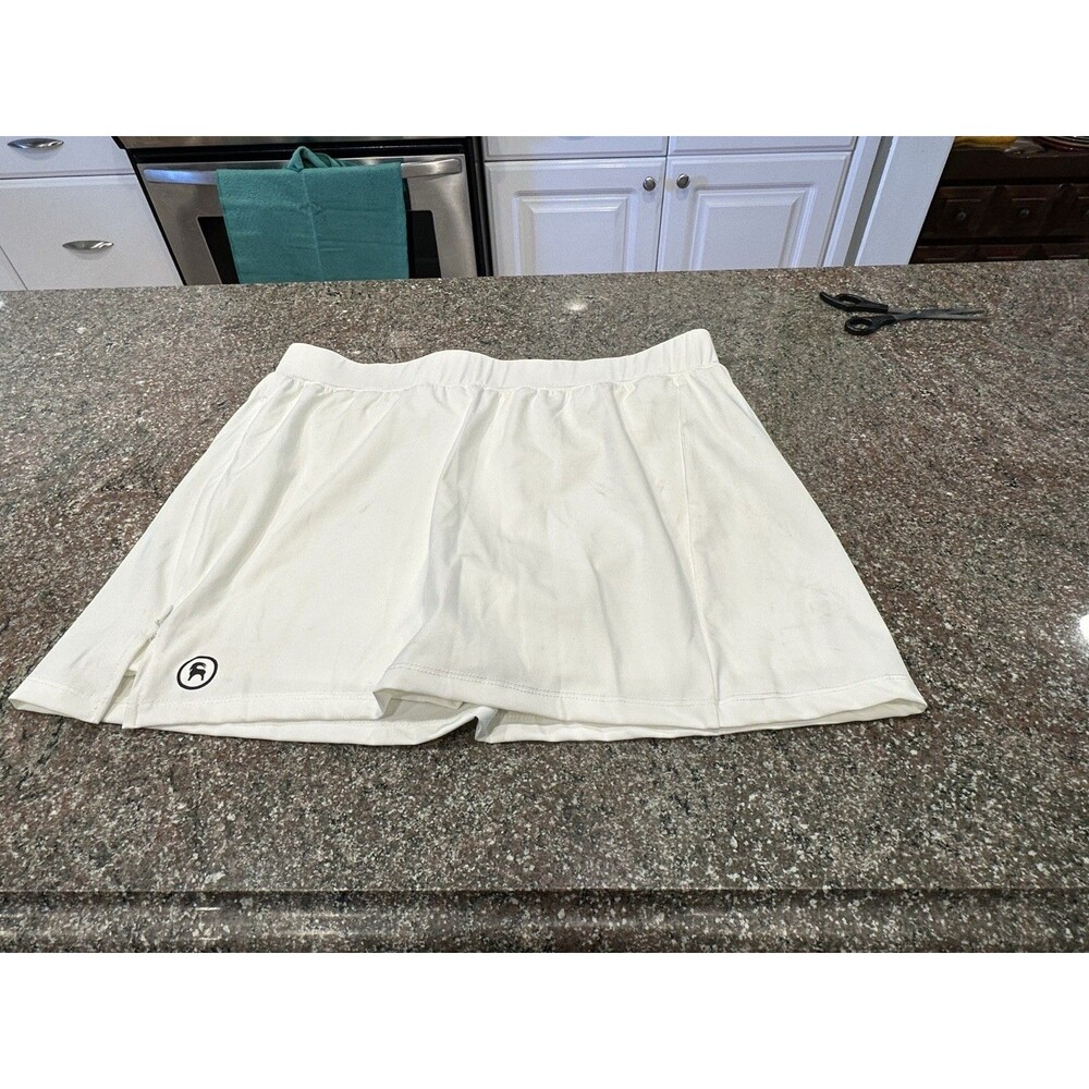 Sport Skort Ripstop White Tennis/Golf Mini SplitSkirt L New stretchy backcountry